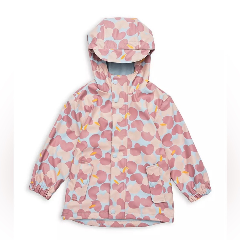 Snapper Rock - Little Girl's & Girl's Waterproof Heart Print Raincoat - sz 3-4